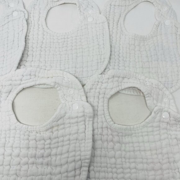 Zainpe Baby Girls 5 Piece Snap Muslin Cotton Absorbent & Soft Feeding Bib 1770 - Picture 6 of 7